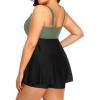 imageYonique Two Piece Plus Size Tankini Swimsuits for Women Flowy Bathing Suits with Shorts Tummy Control SwimwearOlive Green