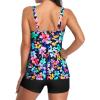 imageYonique Women 2 Piece Flowy Tankini Swimsuits with Boyshorts V Neck Swim Tank Tops Bathing Suits Modest SwimwearColorful Floral1