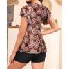 imageYonique Women Tankini with Shorts and Pocket Two Piece Swimsuits Ruffle Sleeve Bathing Suit Flowy SwimwearMandala