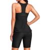 imageYonique Women Two Piece Tankini Swimsuits with Shorts Athletic Bathing Suit with Swim Shorts Racerback SwimwearBlack