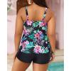 imageYonique Womens Plus Size Swimsuits with Shorts Tummy Control Tankini Two Piece Bathing Suits Athletic SwimwearColorful Floral1