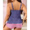 imageYonique Womens Plus Size Tankini Swimsuits with Shorts Two Piece Bathing Suits Ruffle Swimsuits Tummy Control SwimwearAmerican Flag