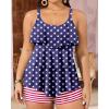 imageYonique Womens Plus Size Tankini Swimsuits with Shorts Two Piece Bathing Suits Ruffle Swimsuits Tummy Control SwimwearAmerican Flag