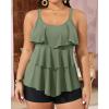 imageYonique Womens Plus Size Tankini Swimsuits with Shorts Two Piece Bathing Suits Ruffle Swimsuits Tummy Control SwimwearArmy Green