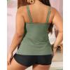 imageYonique Womens Plus Size Tankini Swimsuits with Shorts Two Piece Bathing Suits Ruffle Swimsuits Tummy Control SwimwearArmy Green