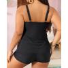 imageYonique Womens Plus Size Tankini Swimsuits with Shorts Two Piece Bathing Suits Ruffle Swimsuits Tummy Control SwimwearBlack