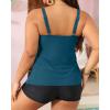 imageYonique Womens Plus Size Tankini Swimsuits with Shorts Two Piece Bathing Suits Ruffle Swimsuits Tummy Control SwimwearBlue Green Tankini