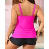 imageYonique Womens Plus Size Tankini Swimsuits with Shorts Two Piece Bathing Suits Ruffle Swimsuits Tummy Control SwimwearHot Pink