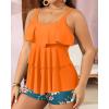 imageYonique Womens Plus Size Tankini Swimsuits with Shorts Two Piece Bathing Suits Ruffle Swimsuits Tummy Control SwimwearOrange Floral1