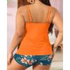 imageYonique Womens Plus Size Tankini Swimsuits with Shorts Two Piece Bathing Suits Ruffle Swimsuits Tummy Control SwimwearOrange Floral1