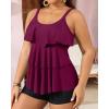 imageYonique Womens Plus Size Tankini Swimsuits with Shorts Two Piece Bathing Suits Ruffle Swimsuits Tummy Control SwimwearPurple