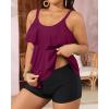 imageYonique Womens Plus Size Tankini Swimsuits with Shorts Two Piece Bathing Suits Ruffle Swimsuits Tummy Control SwimwearPurple