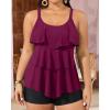 imageYonique Womens Plus Size Tankini Swimsuits with Shorts Two Piece Bathing Suits Ruffle Swimsuits Tummy Control SwimwearPurple