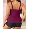 imageYonique Womens Plus Size Tankini Swimsuits with Shorts Two Piece Bathing Suits Ruffle Swimsuits Tummy Control SwimwearPurple