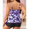 imageYonique Womens Plus Size Tankini Swimsuits with Shorts Two Piece Bathing Suits Ruffle Swimsuits Tummy Control SwimwearPurple Floral
