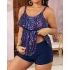 imageYonique Womens Plus Size Tankini Swimsuits with Shorts Two Piece Bathing Suits Ruffle Swimsuits Tummy Control SwimwearStar Whole Sky