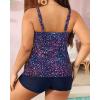 imageYonique Womens Plus Size Tankini Swimsuits with Shorts Two Piece Bathing Suits Ruffle Swimsuits Tummy Control SwimwearStar Whole Sky