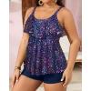 imageYonique Womens Plus Size Tankini Swimsuits with Shorts Two Piece Bathing Suits Ruffle Swimsuits Tummy Control SwimwearStar Whole Sky