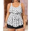 imageYonique Womens Plus Size Tankini Swimsuits with Shorts Two Piece Bathing Suits Ruffle Swimsuits Tummy Control SwimwearWhite