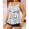 imageYonique Womens Plus Size Tankini Swimsuits with Shorts Two Piece Bathing Suits Ruffle Swimsuits Tummy Control SwimwearWhite