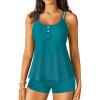 imageWomen Tankini Swimsuit with Shorts  Flowy Two Piece Swimsuits Tummy Control Bathing Suits 2025 SwimwearTeal