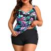 imageWomens Plus Size Tankini Swimsuit  Two Piece Bathing Suit with Shorts 2025 VWired Tummy Control SwimwearColorful Floral