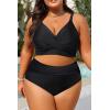 imageWomens Plus Size High Waisted Bikini  Two Piece Swimsuit Tummy Control Bathing Suit 2025 Twist SwimwearBlack
