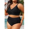 imageWomens Plus Size High Waisted Bikini  Two Piece Swimsuit Tummy Control Bathing Suit 2025 Twist SwimwearBlack