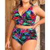 imageWomens Plus Size Two Piece Swimsuits  High Waisted Bikini Tummy Control Bathing Suits 2025 Twist Knot SwimwearFloral