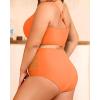 imageWomens Plus Size Two Piece Swimsuits  High Waisted Bikini Tummy Control Bathing Suits 2025 Twist Knot SwimwearOrange