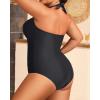 imageYonique Plus Size Bathing Suit for Women One Piece Swimsuit Tummy Control Halter Tops for Women SwimwearBlack Black
