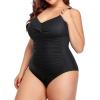 imageYonique Plus Size Bathing Suit for Women One Piece Swimsuit Tummy Control Halter Tops for Women SwimwearBlack Color
