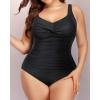 imageYonique Plus Size Bathing Suit for Women One Piece Swimsuit Tummy Control Halter Tops for Women SwimwearBlack Color