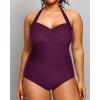 imageYonique Plus Size Bathing Suit for Women One Piece Swimsuit Tummy Control Halter Tops for Women SwimwearPurple