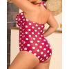 imageYonique Plus Size Bathing Suit for Women One Piece Swimsuit Tummy Control Halter Tops for Women SwimwearRed Dot