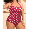 imageYonique Plus Size Bathing Suit for Women One Piece Swimsuit Tummy Control Halter Tops for Women SwimwearRed Dot