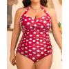 imageYonique Plus Size Bathing Suit for Women One Piece Swimsuit Tummy Control Halter Tops for Women SwimwearRed Dot