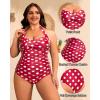 imageYonique Plus Size Bathing Suit for Women One Piece Swimsuit Tummy Control Halter Tops for Women SwimwearRed Dot