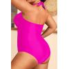 imageYonique Plus Size Bathing Suit for Women One Piece Swimsuit Tummy Control Halter Tops for Women SwimwearRose Pink