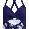 imageYonique Plus Size One Piece Swimsuit for Women Tummy Control Bathing Suit Cutout SwimwearBlue Flower