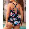 imageYonique Plus Size One Piece Swimsuit for Women Tummy Control Bathing Suit Cutout SwimwearColorful Floral