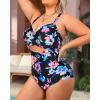 imageYonique Plus Size One Piece Swimsuit for Women Tummy Control Bathing Suit Cutout SwimwearColorful Floral