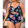 imageYonique Plus Size One Piece Swimsuit for Women Tummy Control Bathing Suit Cutout SwimwearColorful Floral