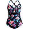 imageYonique Plus Size One Piece Swimsuit for Women Tummy Control Bathing Suit Cutout SwimwearColorful Floral