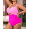 imageYonique Plus Size One Piece Swimsuit for Women Tummy Control Bathing Suit Cutout SwimwearPink