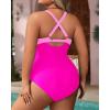 imageYonique Plus Size One Piece Swimsuit for Women Tummy Control Bathing Suit Cutout SwimwearPink