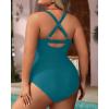 imageYonique Plus Size One Piece Swimsuit for Women Tummy Control Bathing Suit Cutout SwimwearTeal
