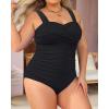 imageYonique Plus Size One Piece Swimsuit for Women Tummy Control Bathing Suit Ruched SwimwearBlack