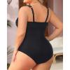 imageYonique Plus Size One Piece Swimsuit for Women Tummy Control Bathing Suit Ruched SwimwearBlack