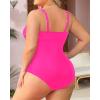 imageYonique Plus Size One Piece Swimsuit for Women Tummy Control Bathing Suit Ruched SwimwearHot Pink